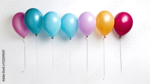 A group of balloons with the effect of shadow on a white background