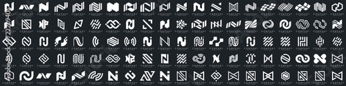 collection abstract letter N logo design. modern logotype N design with white color. vector illustration