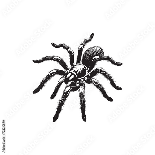 Venomous Beauty: Tarantula Silhouette Assortment Illuminating the Striking Beauty Veiled in Shadows - Tarantula Illustration - Tarantula Vector - Spider Silhouette 