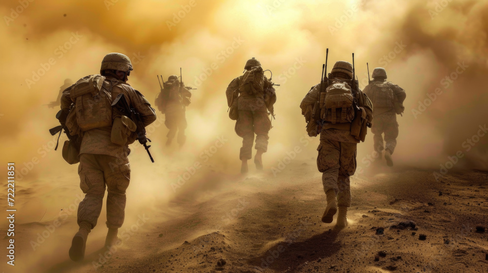 Army Soldiers in Battle, Generative AI