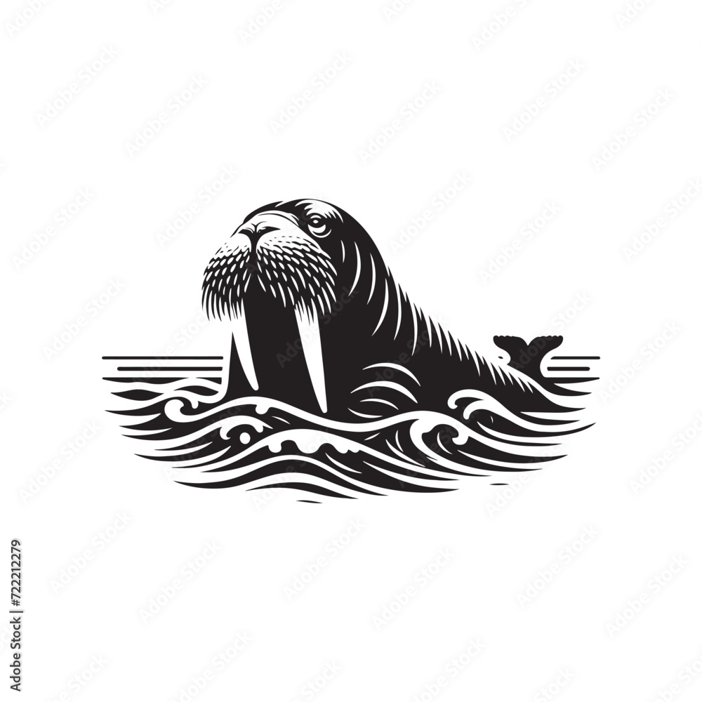 Φωτογραφία Arctic Beauty: Walrus Silhouette Series Showcasing the Elegance and Charm of The