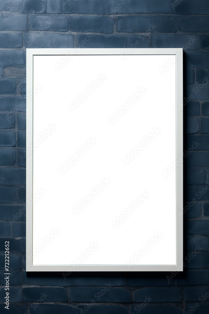 Blank picture frame on brick wall background. Mock up for design Blank picture frame on brick wall background. Mock up for design