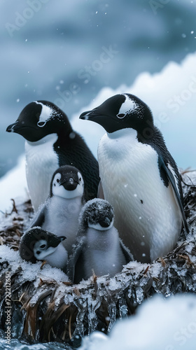 Penguin Family in Antarctica