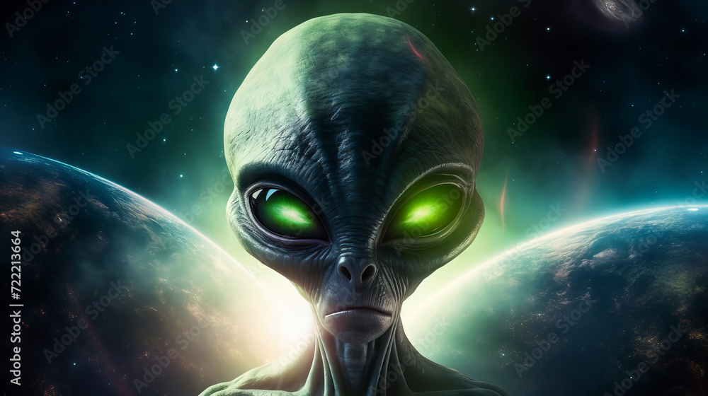 © EwaStudio - The Fantastical Creature in Space. Portrait of Alien