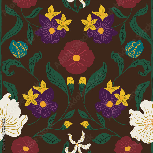 Floral ornament seamless pattern
