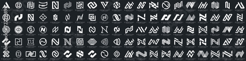 collection abstract letter N logo design. modern logotype N design with white color. vector illustration