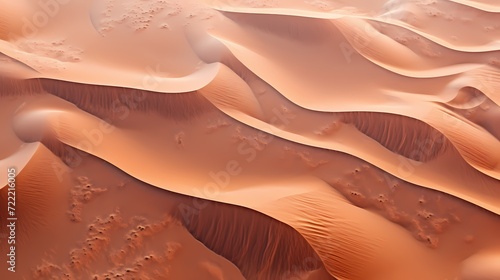 Abstract aerial view of desert sand dunes creating natural patterns