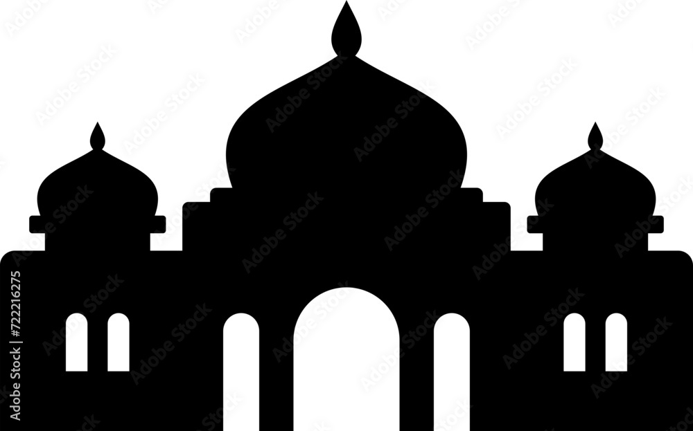 Mosque silhouette for Islamic celebration day design
