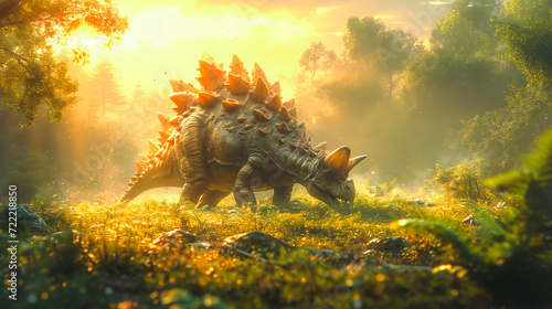 Stegosaurus in the Wild. Jurassic Marvel © EwaStudio