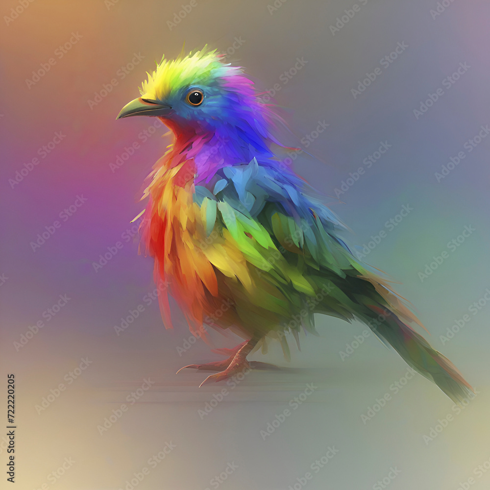 Rainbow bird paintings in the impressionist style. Rainbow bird paintings in the impressionist style.