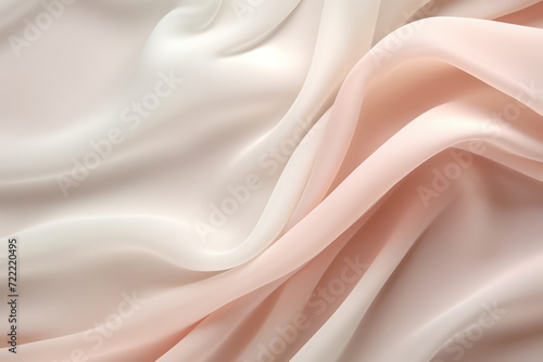Soft wavy pink silk fabric, conveying a sense of luxury and gentle texture for fashion backgrounds