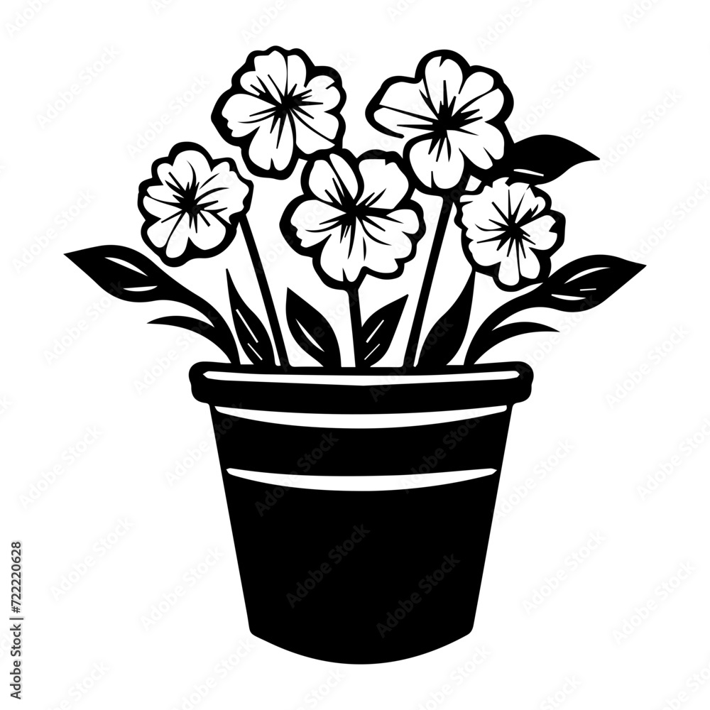 buckets holding flowers icon illustration, buckets holding flowers silhouette logo svg vector buckets holding flowers icon illustration, buckets holding flowers silhouette logo svg vector