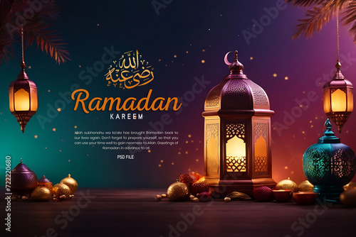 Arabian Night gradient color Ramadan Kareem background