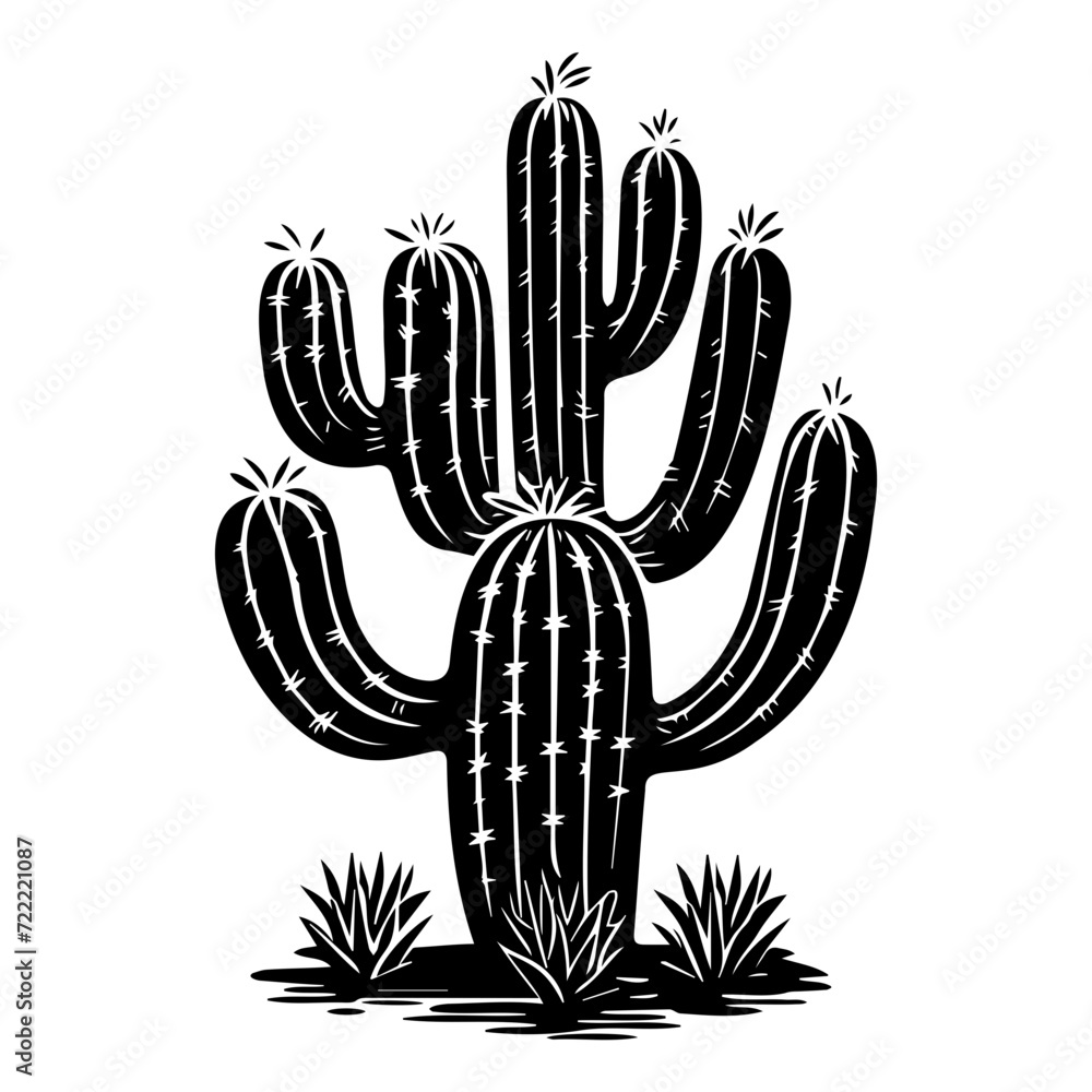 cactus icon illustration, cactus silhouette logo svg vector cactus icon illustration, cactus silhouette logo svg vector