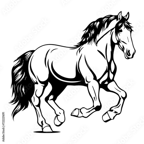 Clydesdale horse icon illustration, Clydesdale horse silhouette logo svg vector