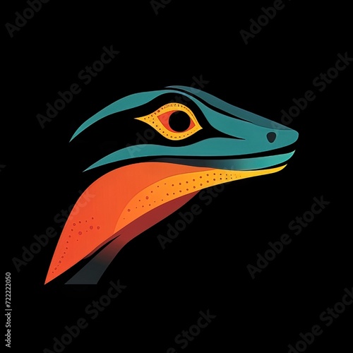 wild lizard head design logo with a minimalistic and vector-style aesthetic 