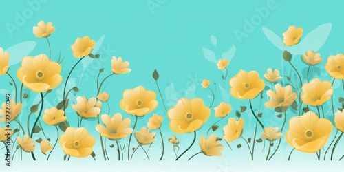 Turquoise vector illustration cute aesthetic old yellow paper © Celina