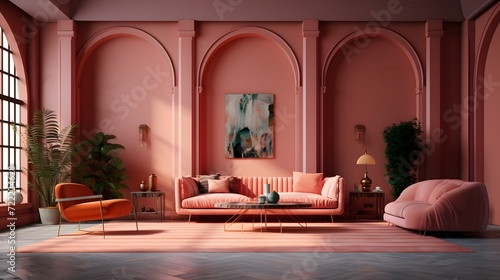 Interior background 3d render