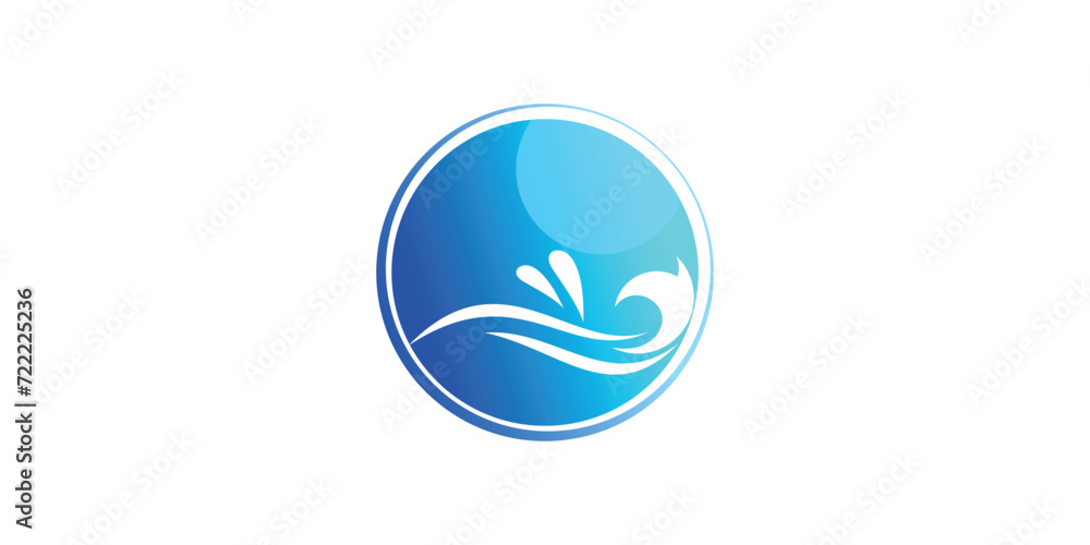 Simple water logo design with modern concept| premium vector