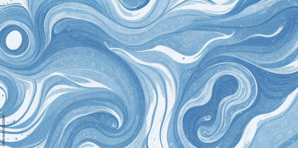 Vector watercolor ocean wave line blue and white background. Ocean sea art with natural template. Seamless soft blue ocean pattern wave water background.