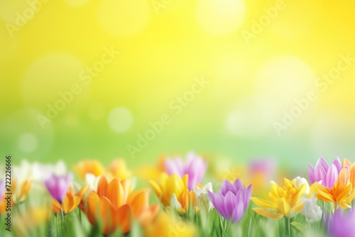 Spring background with saffron flowers © pilipphoto