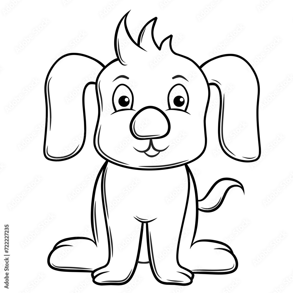 line art of dog cartoon coloring page line art of dog cartoon coloring page