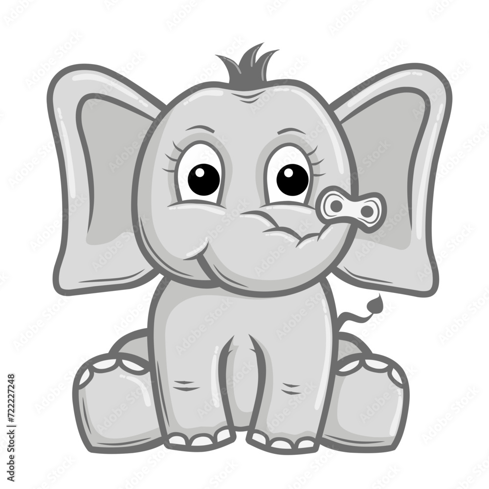 cartoon of elephant isolated on white cartoon of elephant isolated on white