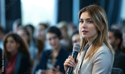 girl speaking at a conference
