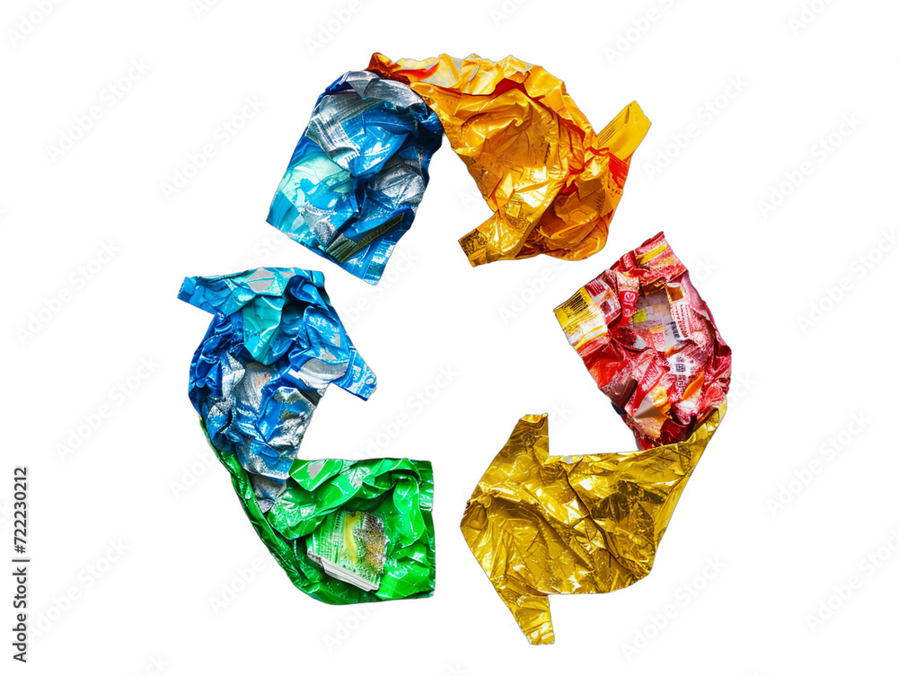 Recycle symbol made of plastic waste Recycle symbol made of plastic waste