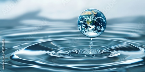 World water day, planet Earth as drop of precious water