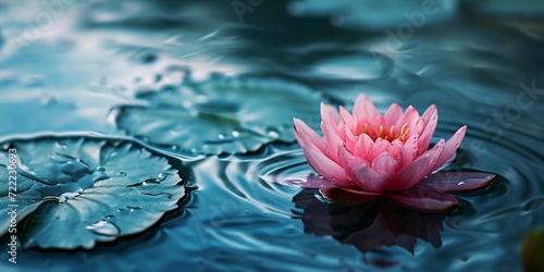 Zen lotus flower on water, meditation and spirituality concept © inspiretta