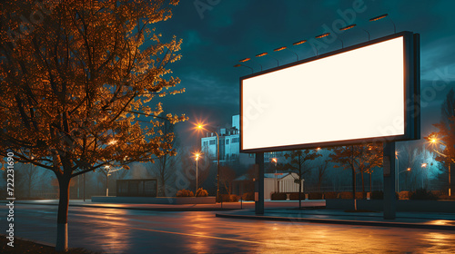 billboard at sunset, billboard blank for outdoor advertising poster or blank billboard for advertisement.