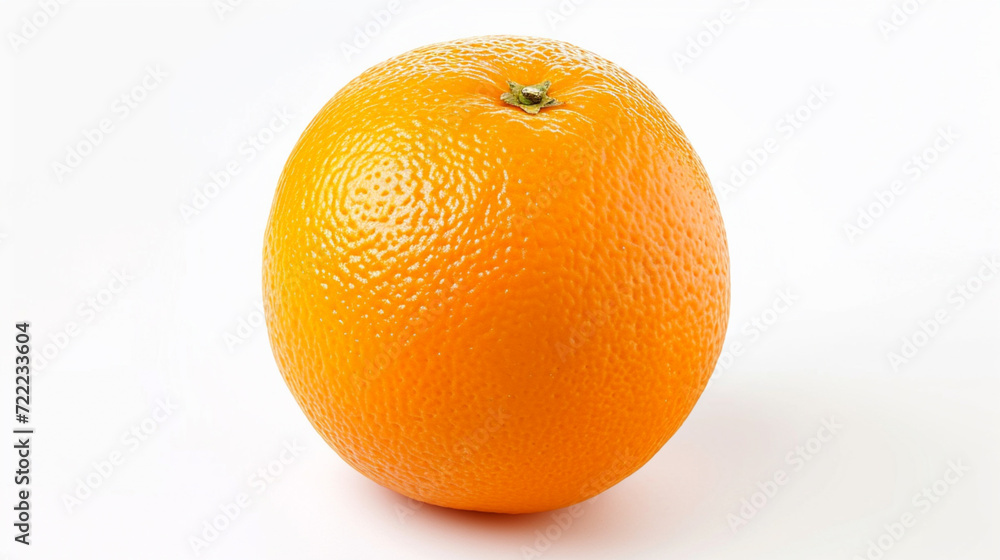 Orange with sliced and green leaves isolated on white background. Generative Ai Orange with sliced and green leaves isolated on white background. Generative Ai