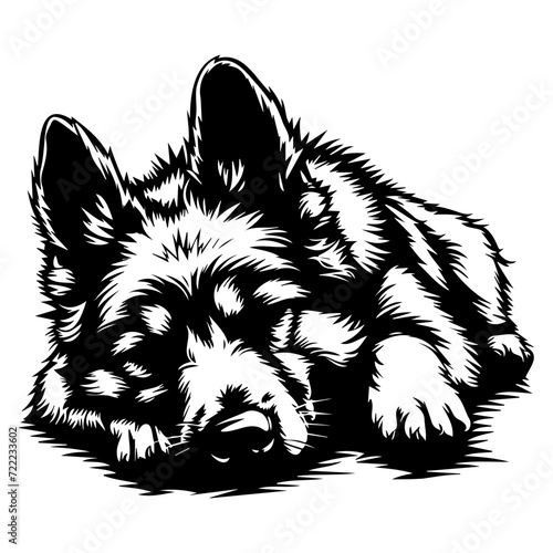 sleeping german shepherd puppy Dog icon illustration