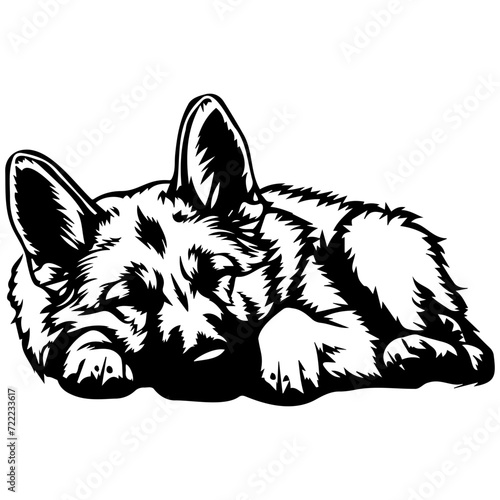 sleeping german shepherd puppy Dog icon illustration