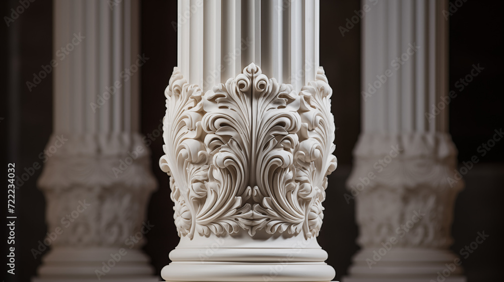 white columns in a classic style on a black background. white columns in a classic style on a black background.