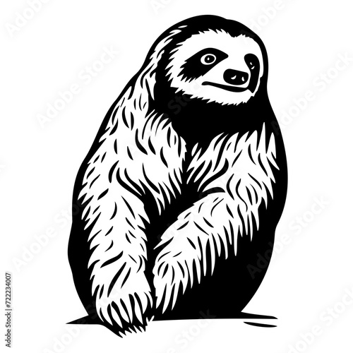 sloth icon illustration, sloth silhouette logo svg vector