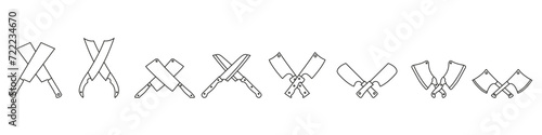 Kitchen knife icon vector set. Cook illustration sign collection. Chef symbol or logo.