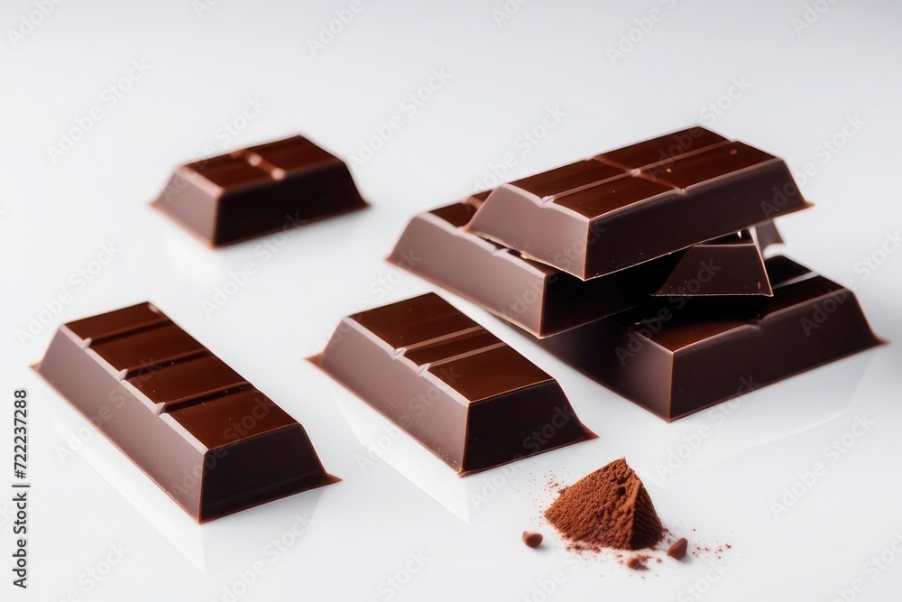 chocolate bar on white chocolate bar on white