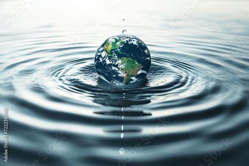 World water day  planet Earth as drop of precious water
