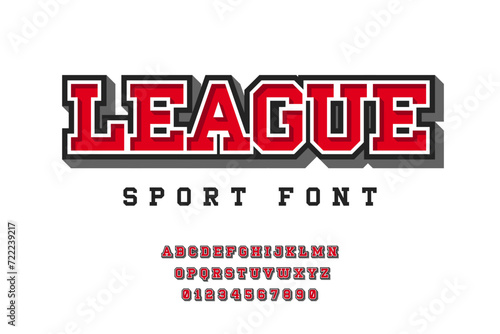 Sport Font Vector for Baseball Football Basketball Athletics Team Vintage Retro Style. College League Team Championship.