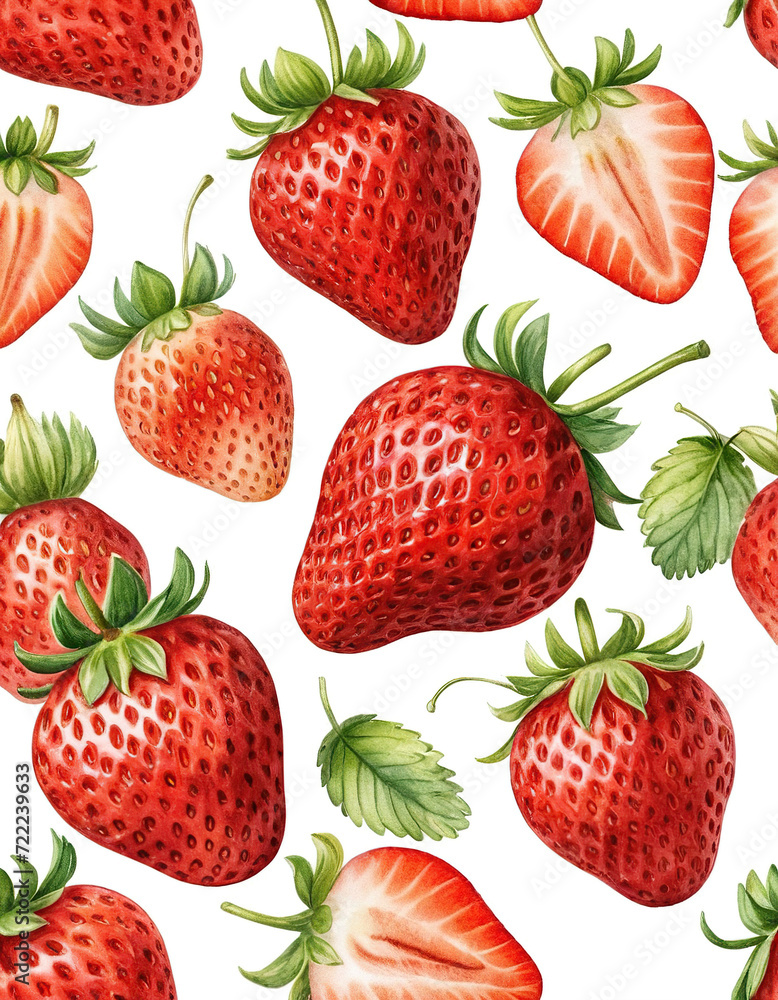 watercolor drawing. Set of Red Strawberry isolated on white background with clipping path. Full Depth of field. Focus stacking. watercolor drawing. Set of Red Strawberry isolated on white background with clipping path. Full Depth of field. Focus stacking.