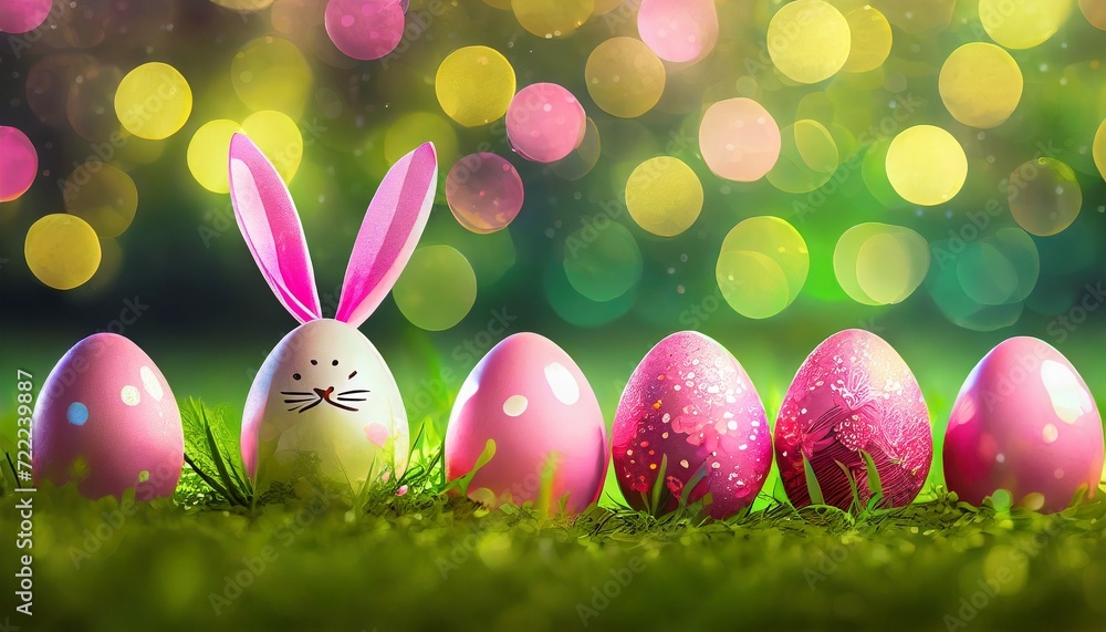 easter background with pink eggs on green grass suitable for cover or background easter background with pink eggs on green grass suitable for cover or background