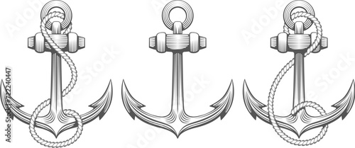 Sailing engraving anchor set