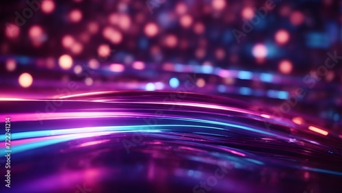 abstract background with blue and purple lights wave pattern generative AI