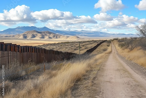 Border fencing along New Mexico's international border with Mexico © DK_2020
