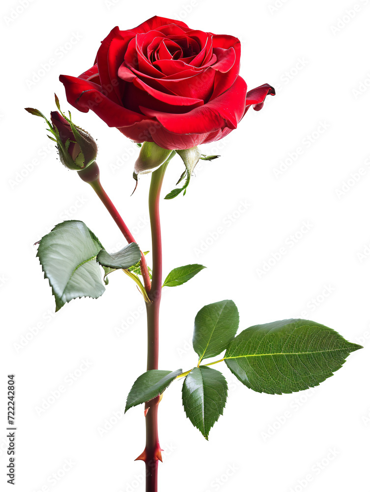 Rose with Stem Red isolated on transparent background Rose with Stem Red isolated on transparent background