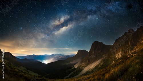 night sky with starlight landscape
