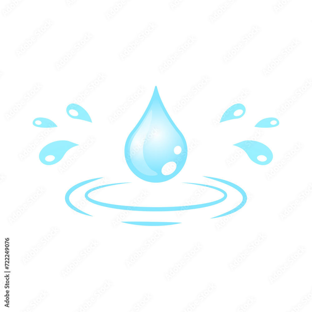 blue water drop on the white background, splash. blue water drop on the white background, splash.