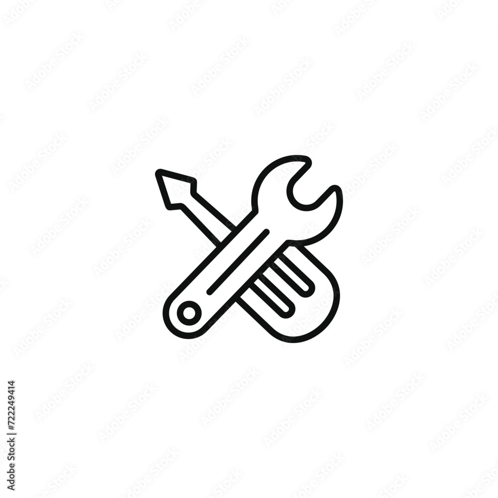 Tools line icon isolated on transparent background Tools line icon isolated on transparent background